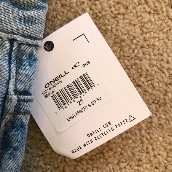 ONeill Distressed Denim Blue Jeans NEW Womens Size 2 Waist 25 Light Wash Benatar - Picture 5 of 15